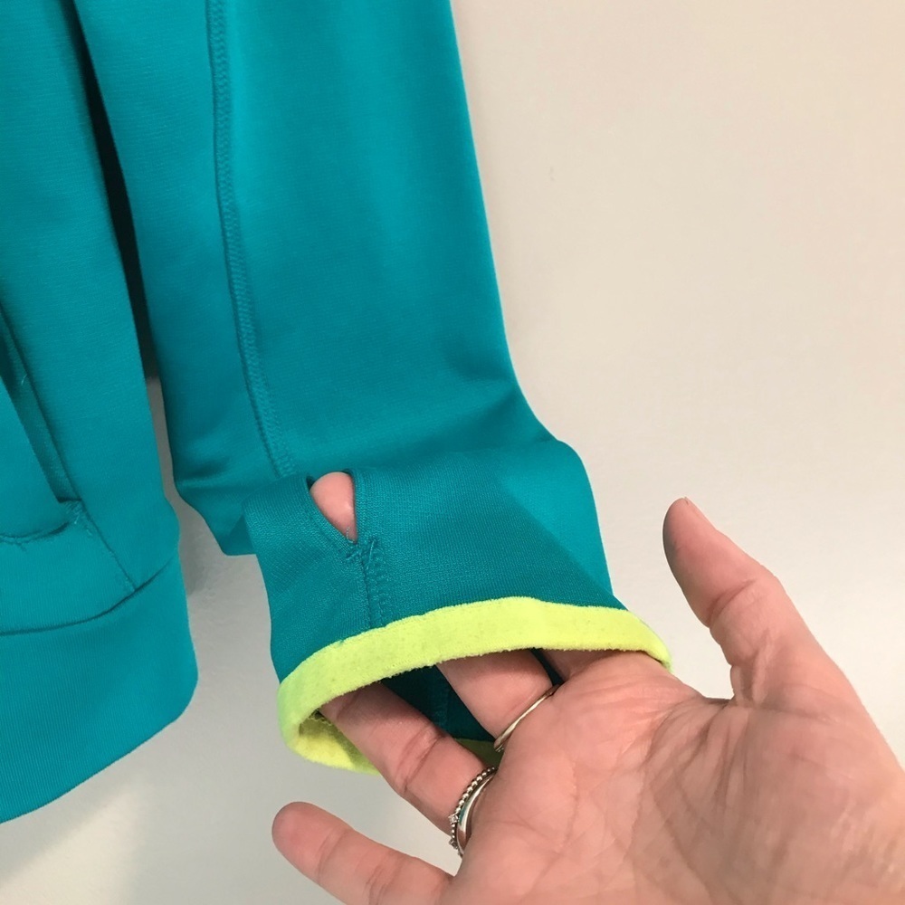 Adidas Climawarm Teal Trefoil Hoodie Sweatshirt - Picture 8 of 14